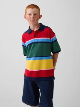 Polo de piqué holgado para niños