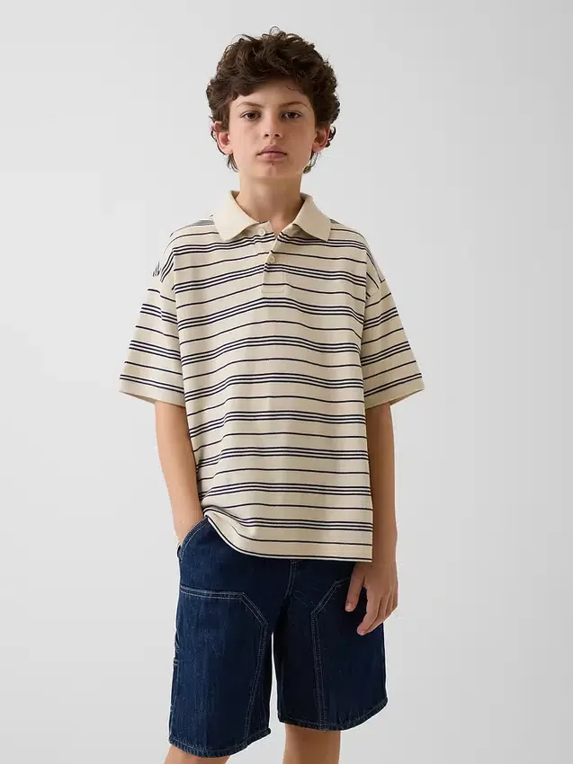 Polo de piqué holgado para niños