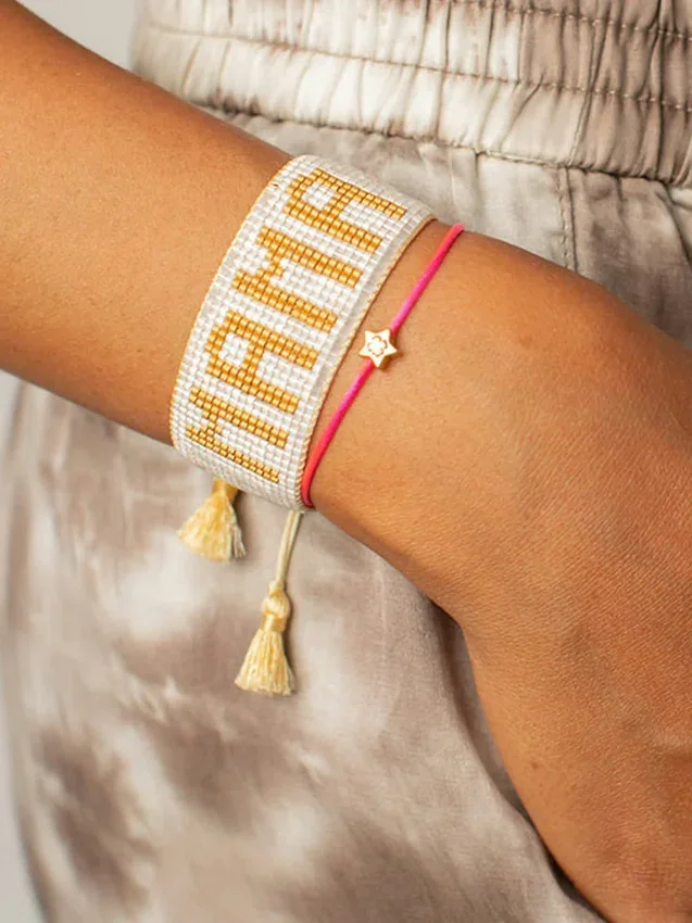 Pulsera «Mama» de Hart en blanco y dorado