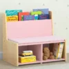 Rincón de lectura para niños pequeños con banco acolchado