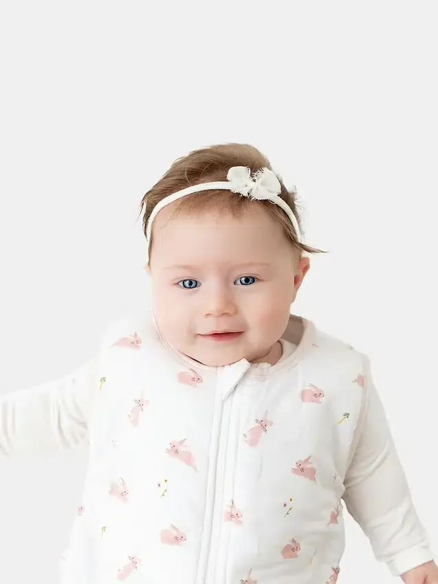 Saco de dormir de bambú con conejito, de 0 a 12 meses
