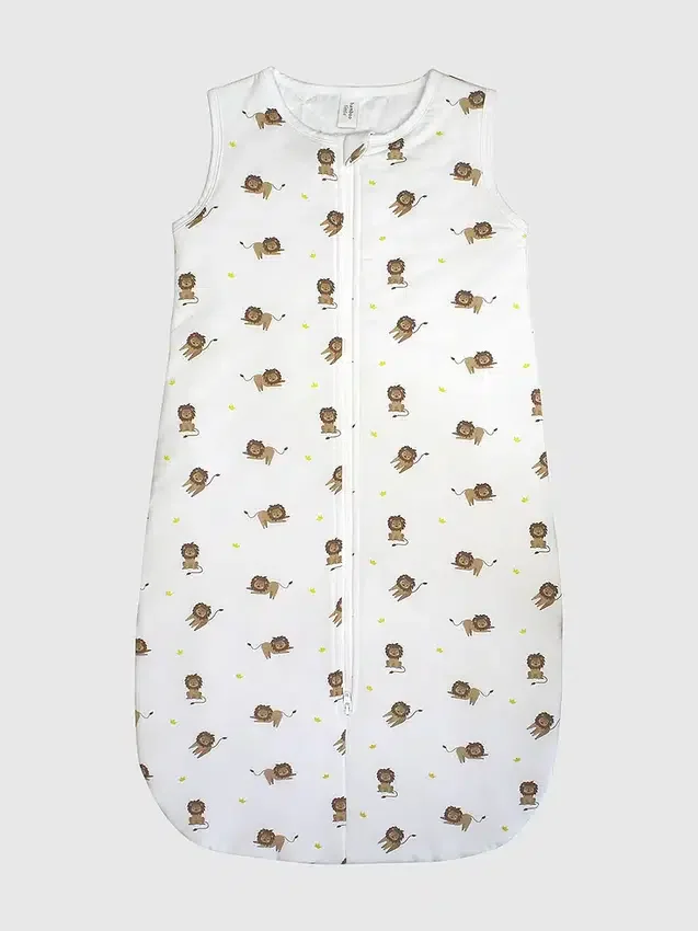 Saco de dormir de bambú con diseño de leoncito, de 0 a 12 meses