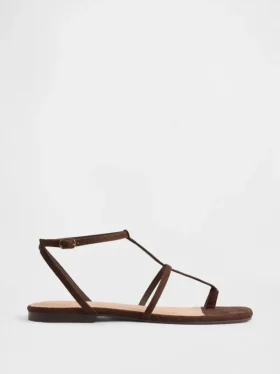 Sandalias con correa en T de gamuza vegana