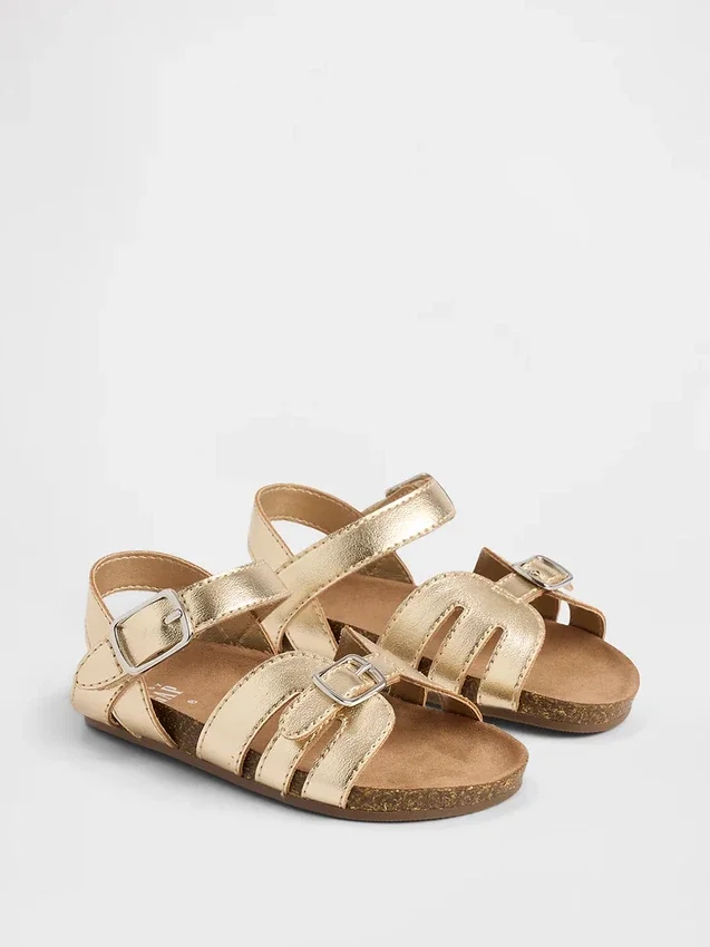 Sandalias con correas metalizadas para niños pequeños