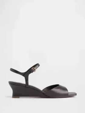 Sandalias de cuña de cuero vegano