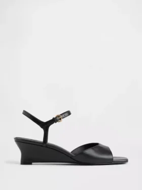 Sandalias de cuña de cuero vegano