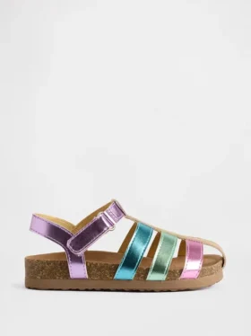 Sandalias de pescador metalizadas para niños pequeños