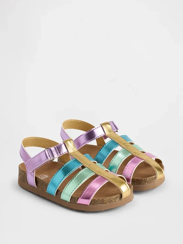 Sandalias de pescador metalizadas para niños pequeños