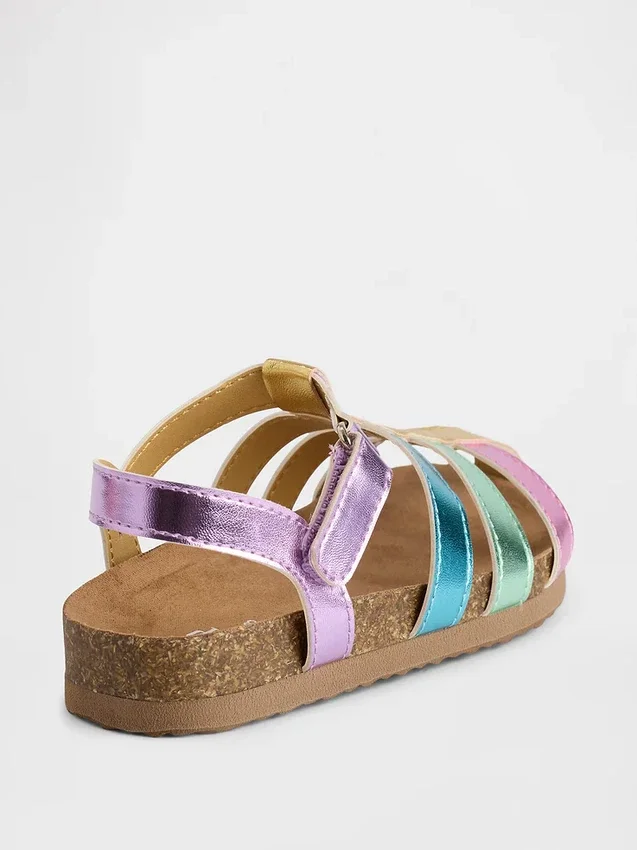 Sandalias de pescador metalizadas para niños pequeños