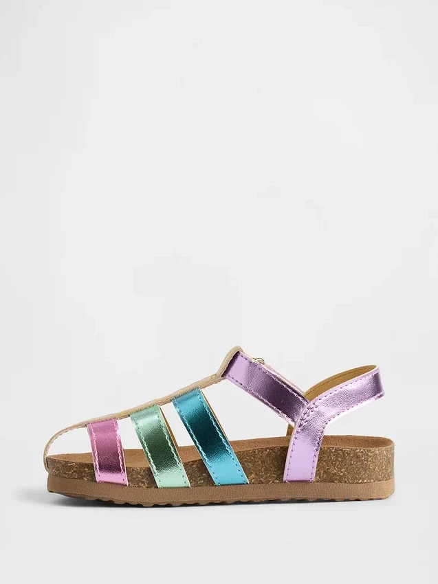 Sandalias de pescador metalizadas para niños pequeños