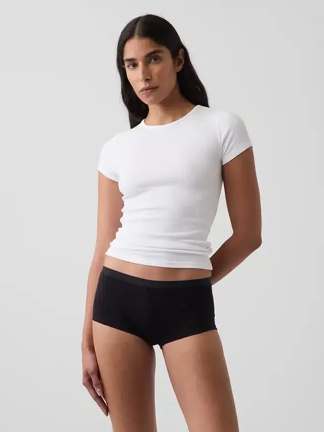 Shorty de algodón orgánico elástico súper suave