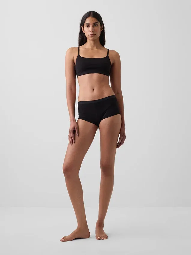 Shorty de algodón orgánico elástico súper suave