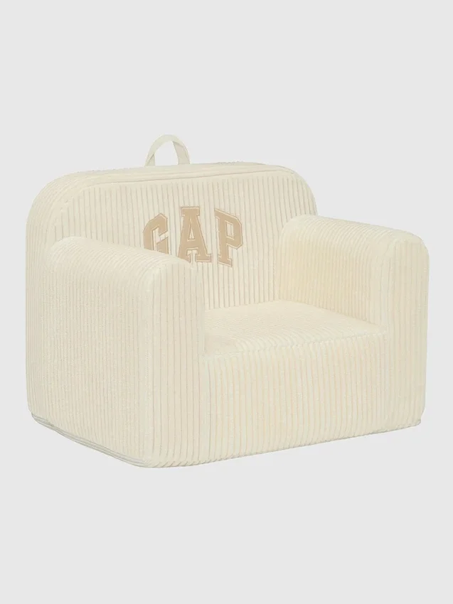 Silla de espuma con logotipo de babyGap en terciopelo acanalado