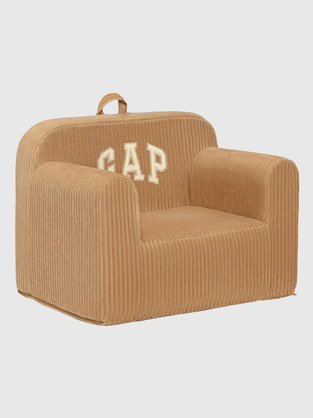 Silla de espuma con logotipo de babyGap en terciopelo acanalado