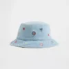 Sombrero de pescador de mezclilla bordado para bebés y niños