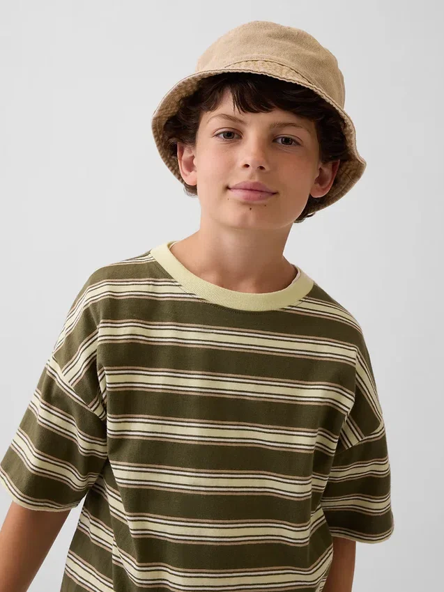 Sombrero de pescador de mezclilla sobreteñida para niños