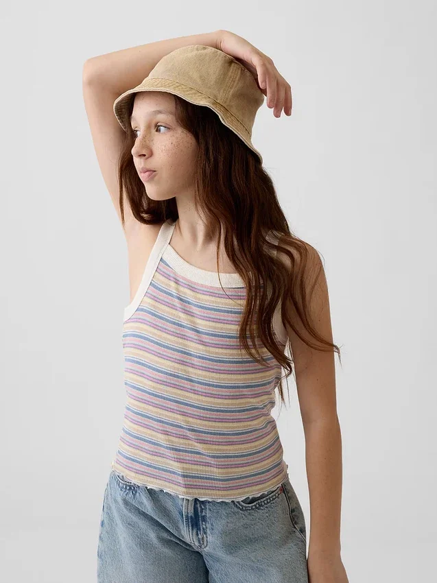 Sombrero de pescador de mezclilla sobreteñida para niños