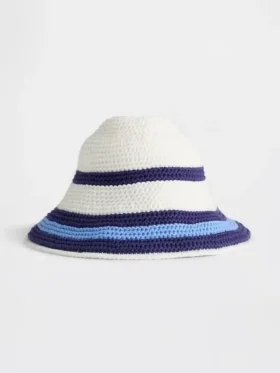 Sombrero de pescador de punto a rayas para bebés y niños pequeños