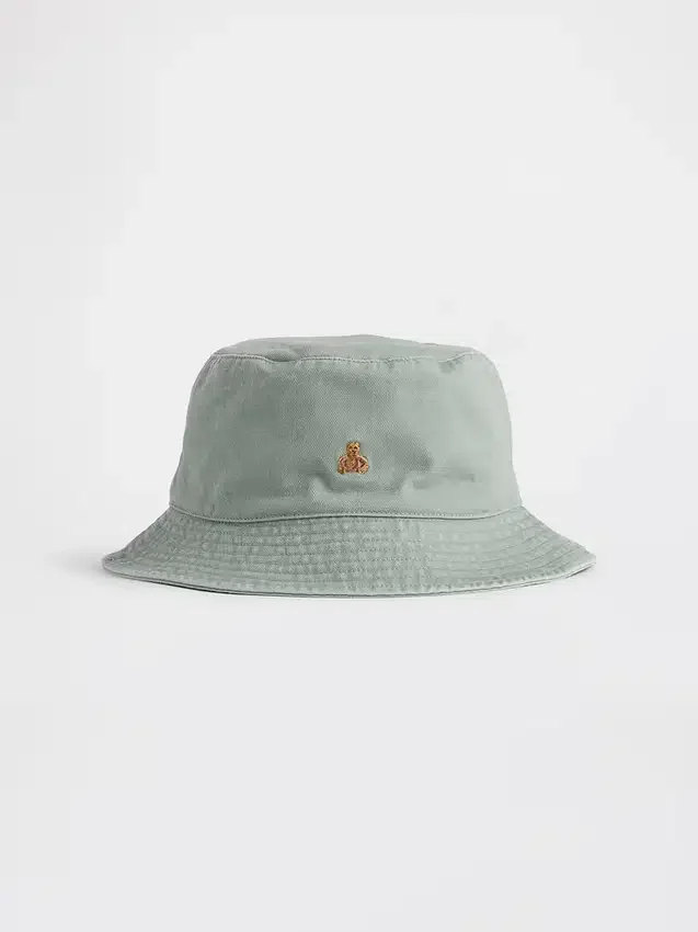 Sombrero de pescador de sarga para niños pequeños con el oso Brannan