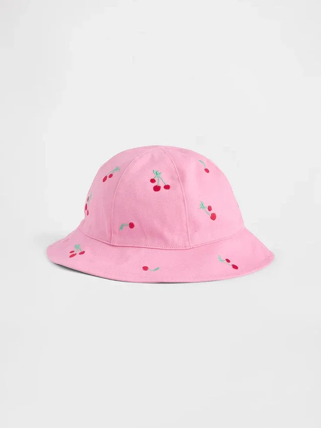 Sombrero de pescador para niños pequeños con diseño de cerezas