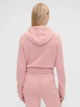 Sudadera con capucha corta de tejido tipo waffle CashSoft de GAP × Summer Fridays