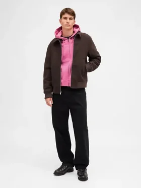 Sudadera con capucha, cremallera completa y corte corto oversize para adultos