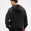 Sudadera con capucha, cremallera completa y corte corto oversize para adultos