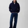 Sudadera con capucha, cremallera completa y corte corto oversize Vintagesoft