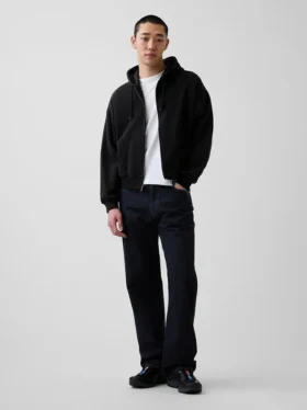 Sudadera con capucha, cremallera completa y corte corto oversize Vintagesoft
