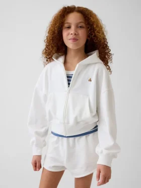 Sudadera con capucha, cremallera completa y corte oversize para niños, de felpa Vintagesoft