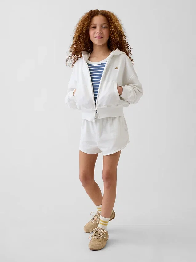 Sudadera con capucha, cremallera completa y corte oversize para niños, de felpa Vintagesoft