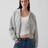 Sudadera con capucha, cremallera y corte en cuña Vintagesoft