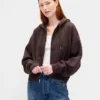 Sudadera con capucha, cremallera y corte en cuña Vintagesoft