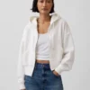 Sudadera con capucha, cremallera y corte en cuña Vintagesoft