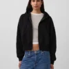 Sudadera con capucha, cremallera y corte en cuña Vintagesoft