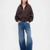 Sudadera con capucha, cremallera y corte en cuña Vintagesoft