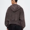 Sudadera con capucha, cremallera y corte en cuña Vintagesoft