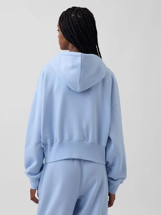 Sudadera con capucha, cremallera y corte en cuña Vintagesoft