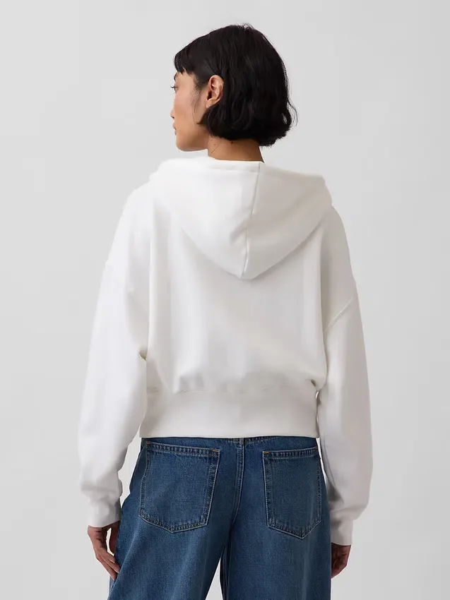 Sudadera con capucha, cremallera y corte en cuña Vintagesoft