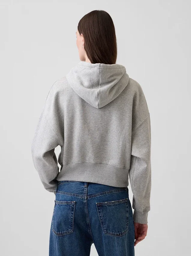 Sudadera con capucha, cremallera y corte en cuña Vintagesoft