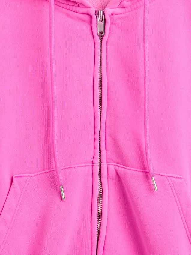 Sudadera con capucha, cremallera y corte en cuña Vintagesoft