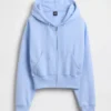 Sudadera con capucha, cremallera y corte en cuña Vintagesoft