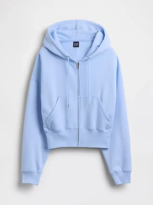 Sudadera con capucha, cremallera y corte en cuña Vintagesoft
