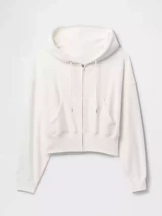 Sudadera con capucha, cremallera y corte en cuña Vintagesoft
