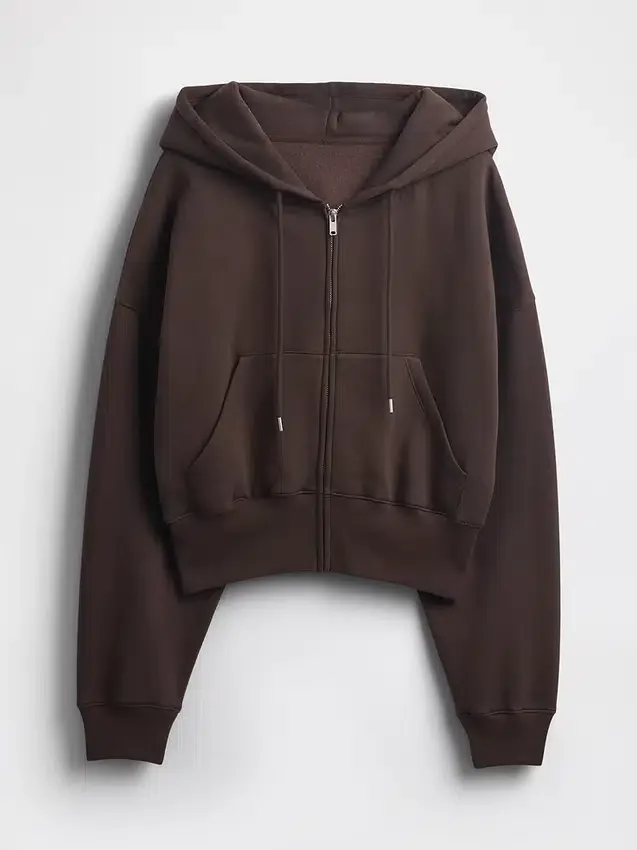 Sudadera con capucha, cremallera y corte en cuña Vintagesoft