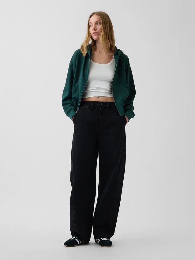 Sudadera con capucha, cremallera y corte oversize de felpa Vintagesoft