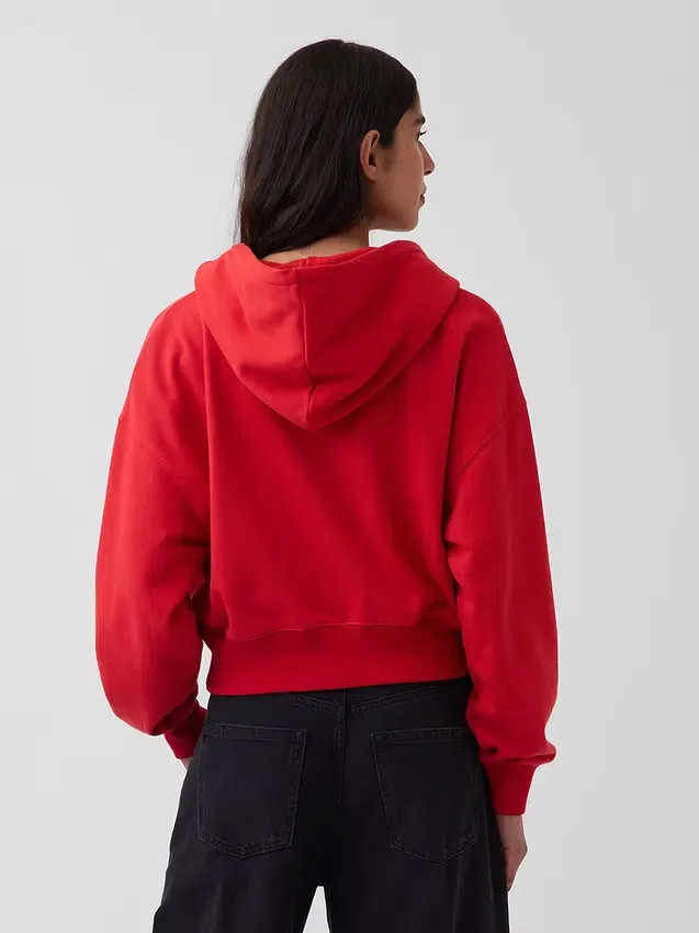 Sudadera con capucha, cremallera y corte oversize de felpa Vintagesoft