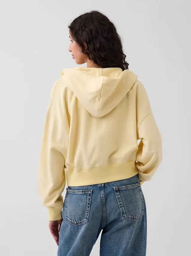 Sudadera con capucha, cremallera y corte oversize de felpa Vintagesoft