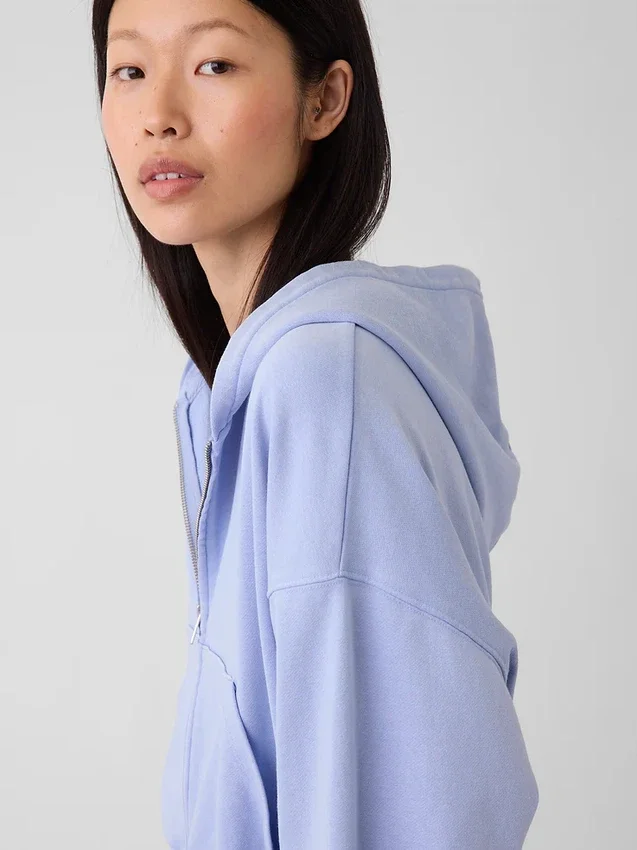 Sudadera con capucha, cremallera y corte oversize de felpa Vintagesoft