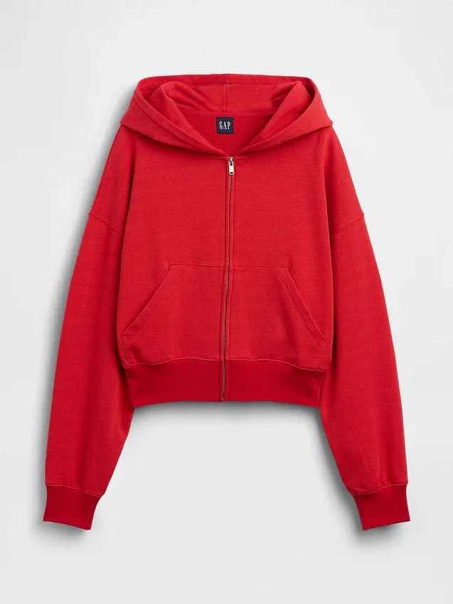 Sudadera con capucha, cremallera y corte oversize de felpa Vintagesoft
